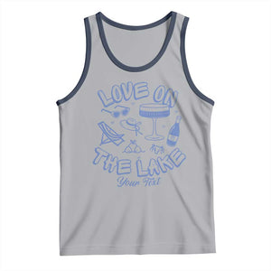Love on the Lake Bachelorette Tank Top Custom Camp Bach Party TS10 Athletic Heather Navy Print Your Wear
