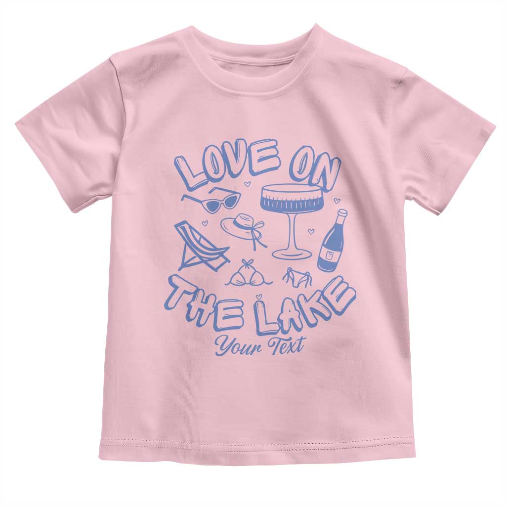 Personalized Love on the Lake Bachelorette Toddler T Shirt Custom Text Camp Bach Party TS10 Light Pink Print Your Wear