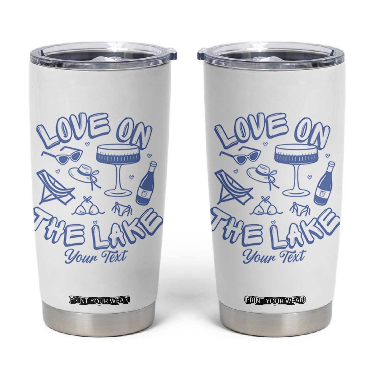 Personalized Love on the Lake Bachelorette Tumbler Cup Custom Text Camp Bach Party TS10 White Print Your Wear