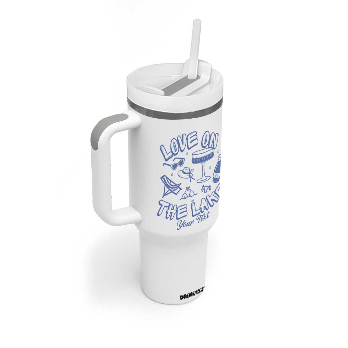 Personalized Love on the Lake Bachelorette Tumbler With Handle Custom Text Camp Bach Party TS10 Print Your Wear