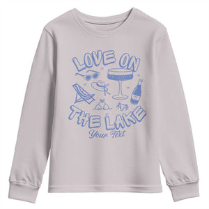 Personalized Love on the Lake Bachelorette Youth Sweatshirt Custom Text Camp Bach Party TS10 Ice Gray Print Your Wear