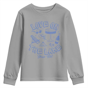Personalized Love on the Lake Bachelorette Youth Sweatshirt Custom Text Camp Bach Party TS10 Sport Gray Print Your Wear