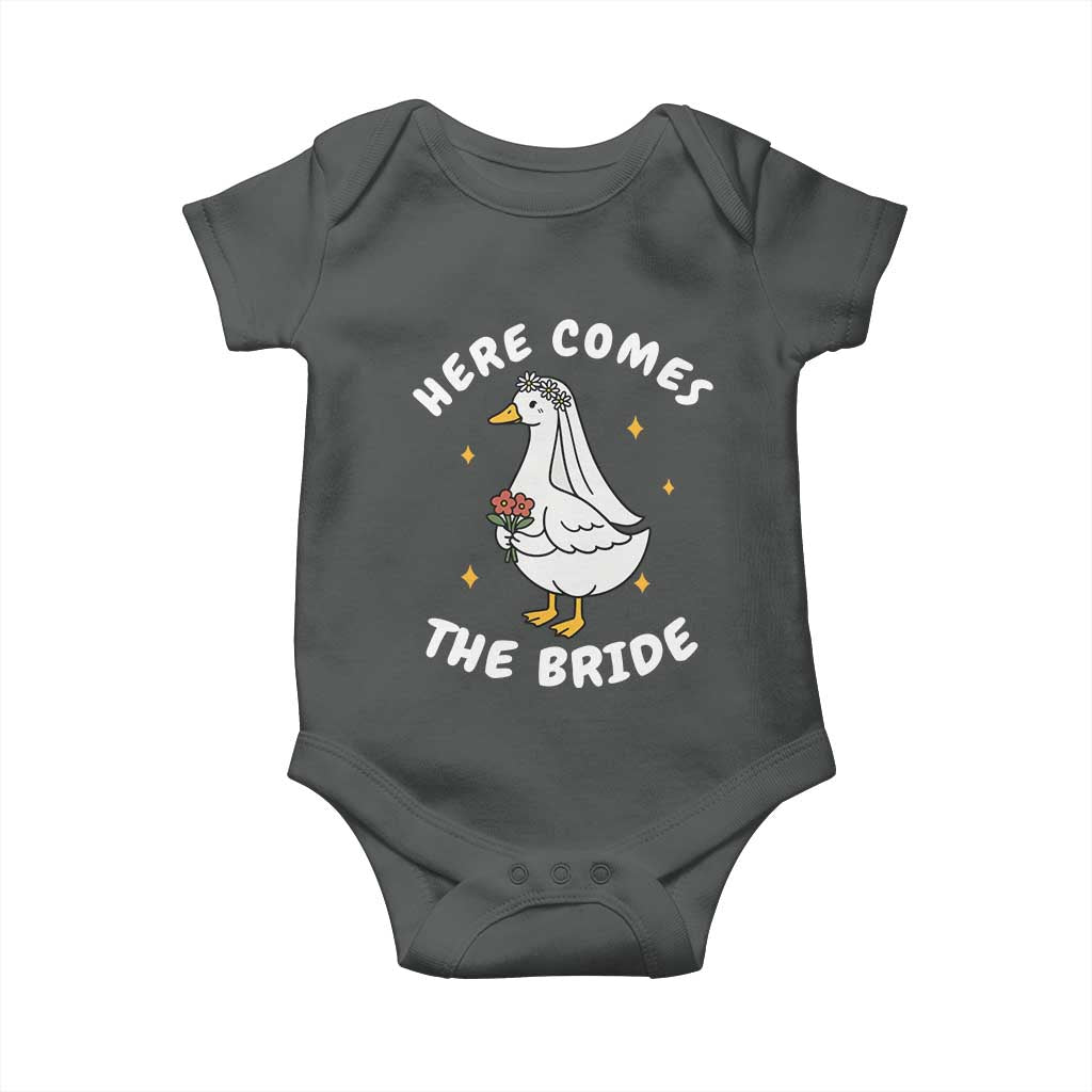 Silly Goose Bride Baby Onesie Funny Goose Lovers TS10 Dark Heather Print Your Wear