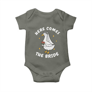 Silly Goose Bride Baby Onesie Funny Goose Lovers TS10 Military Green Print Your Wear