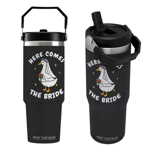 Silly Goose Bride Flip Straw Tumbler Funny Goose Lovers TS10 One Size: 30 oz Black Print Your Wear
