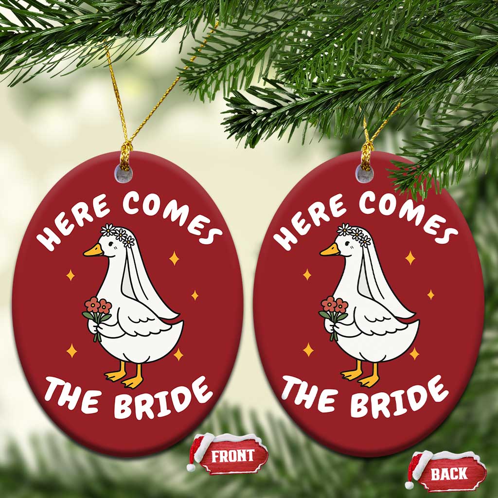 Silly Goose Bride Christmas Ornament Funny Goose Lovers TS10 Oval Red Print Your Wear