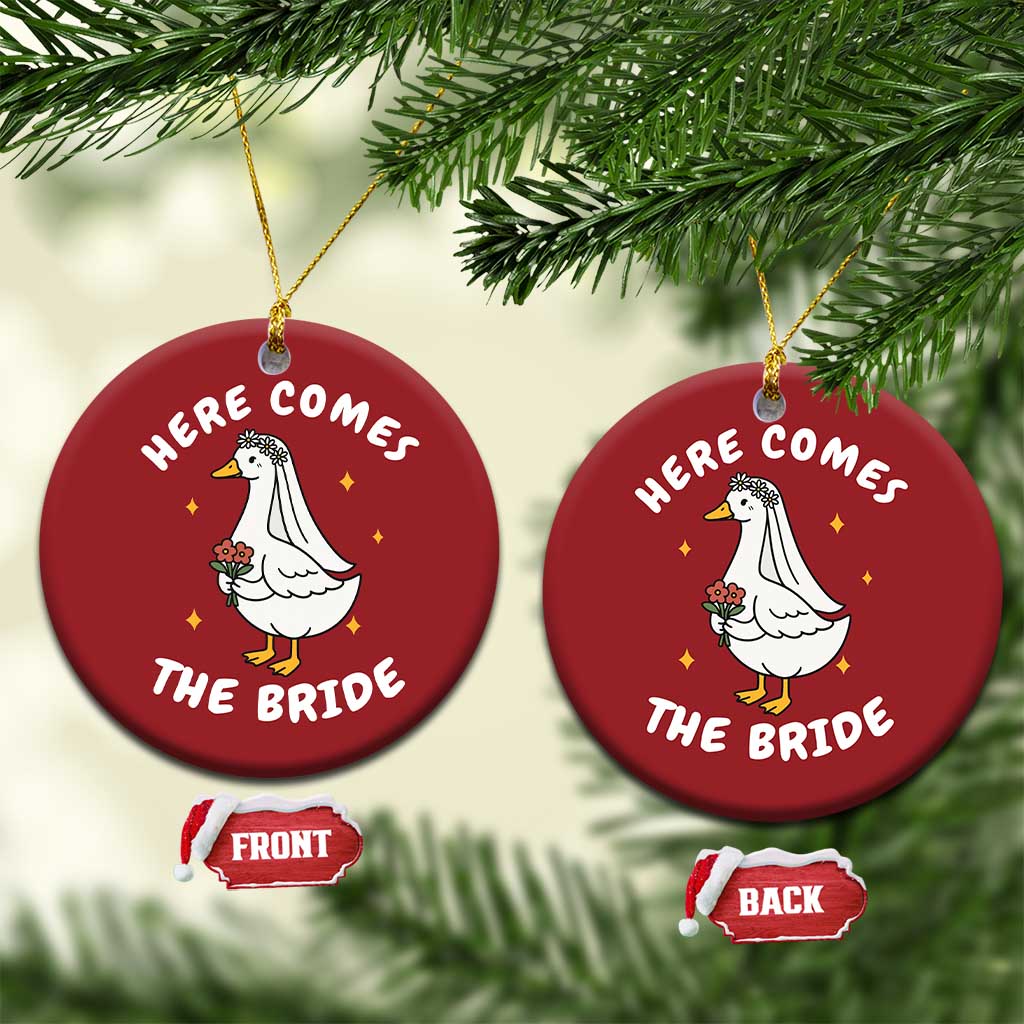 Silly Goose Bride Christmas Ornament Funny Goose Lovers TS10 Circle Red Print Your Wear