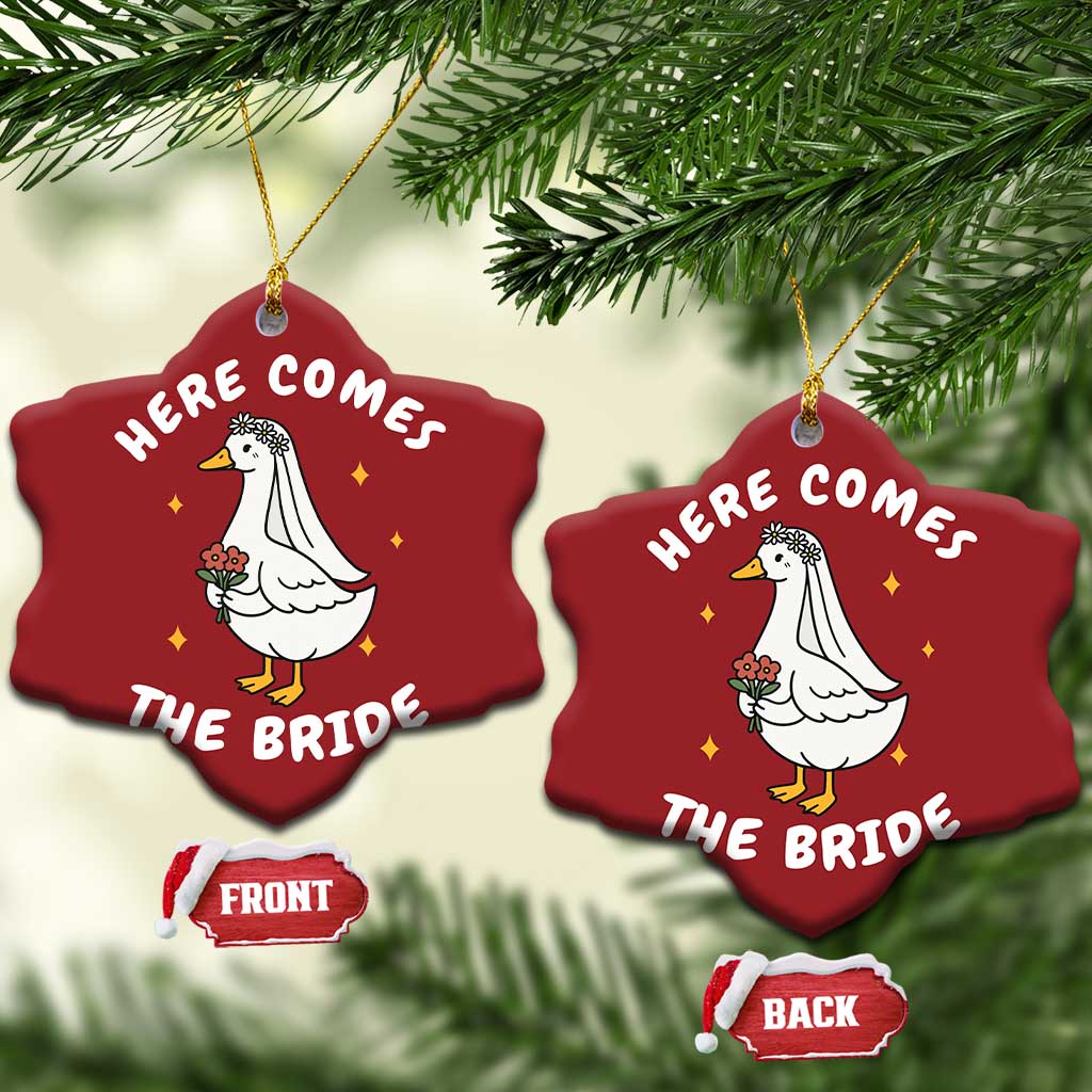 Silly Goose Bride Christmas Ornament Funny Goose Lovers TS10 Snow Flake Red Print Your Wear