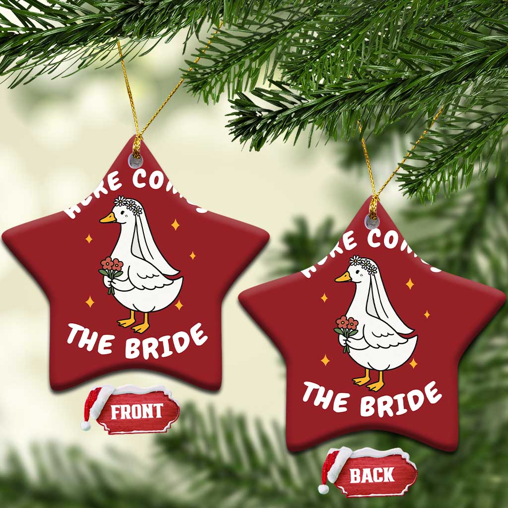 Silly Goose Bride Christmas Ornament Funny Goose Lovers TS10 Star Red Print Your Wear