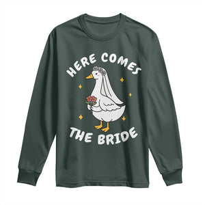 Silly Goose Bride Long Sleeve Shirt Funny Goose Lovers TS10 Dark Forest Green Print Your Wear