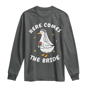 Silly Goose Bride Long Sleeve Shirt Funny Goose Lovers TS10 Dark Heather Print Your Wear