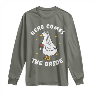 Silly Goose Bride Long Sleeve Shirt Funny Goose Lovers TS10 Military Green Print Your Wear