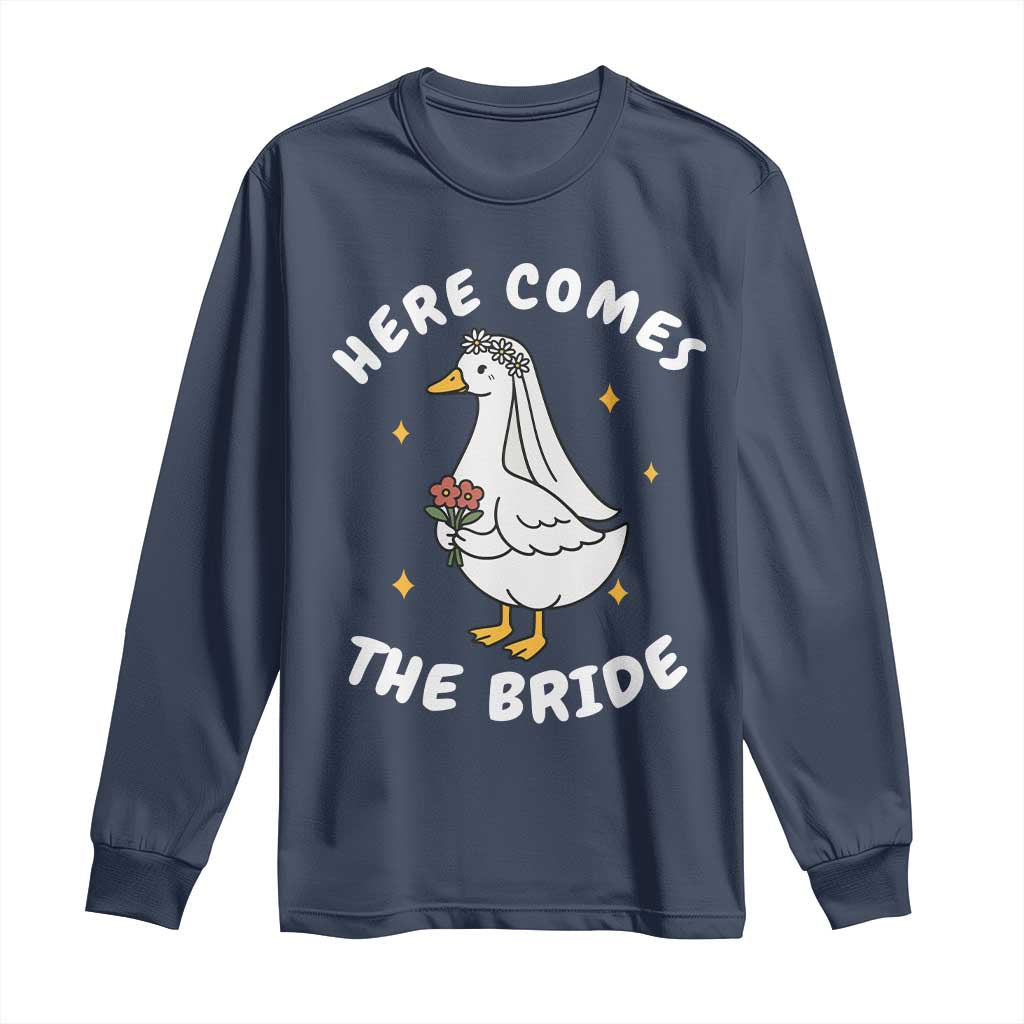 Silly Goose Bride Long Sleeve Shirt Funny Goose Lovers TS10 Navy Print Your Wear