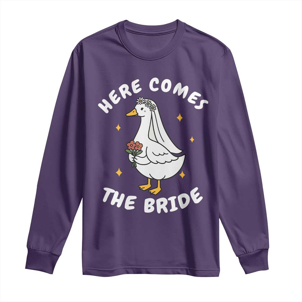Silly Goose Bride Long Sleeve Shirt Funny Goose Lovers TS10 Purple Print Your Wear