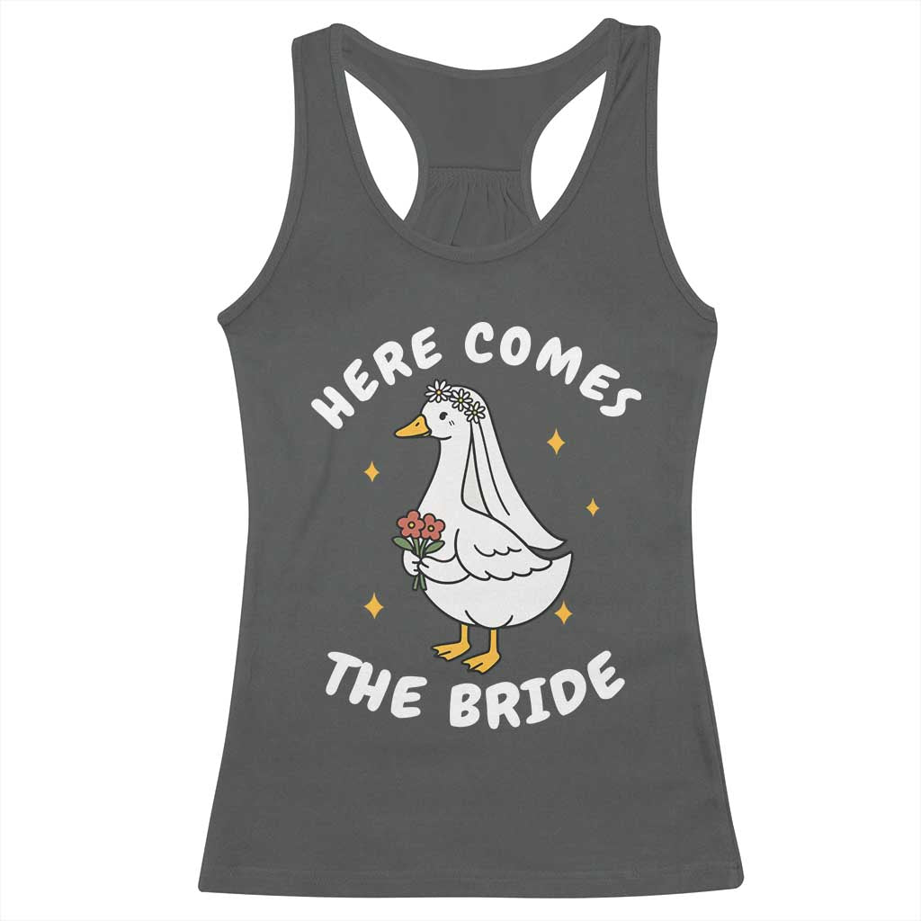 Silly Goose Bride Racerback Tank Top Funny Goose Lovers TS10 Dark Heather Print Your Wear