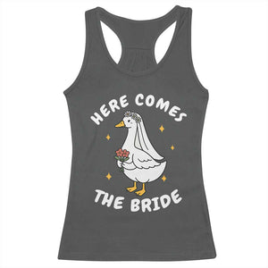 Silly Goose Bride Racerback Tank Top Funny Goose Lovers TS10 Dark Heather Print Your Wear