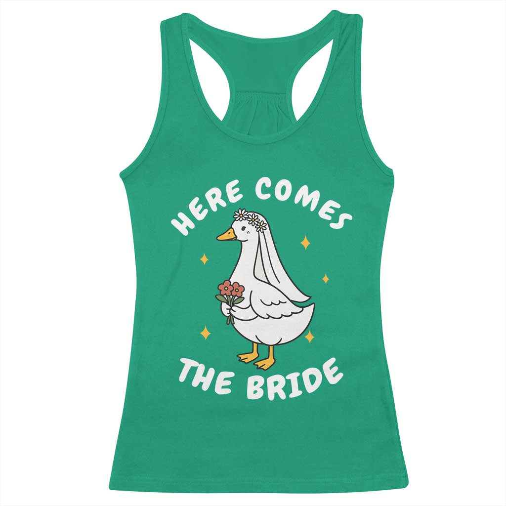 Silly Goose Bride Racerback Tank Top Funny Goose Lovers TS10 Irish Green Print Your Wear
