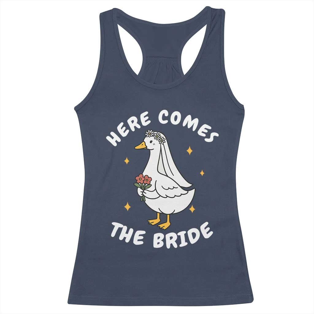 Silly Goose Bride Racerback Tank Top Funny Goose Lovers TS10 Navy Print Your Wear