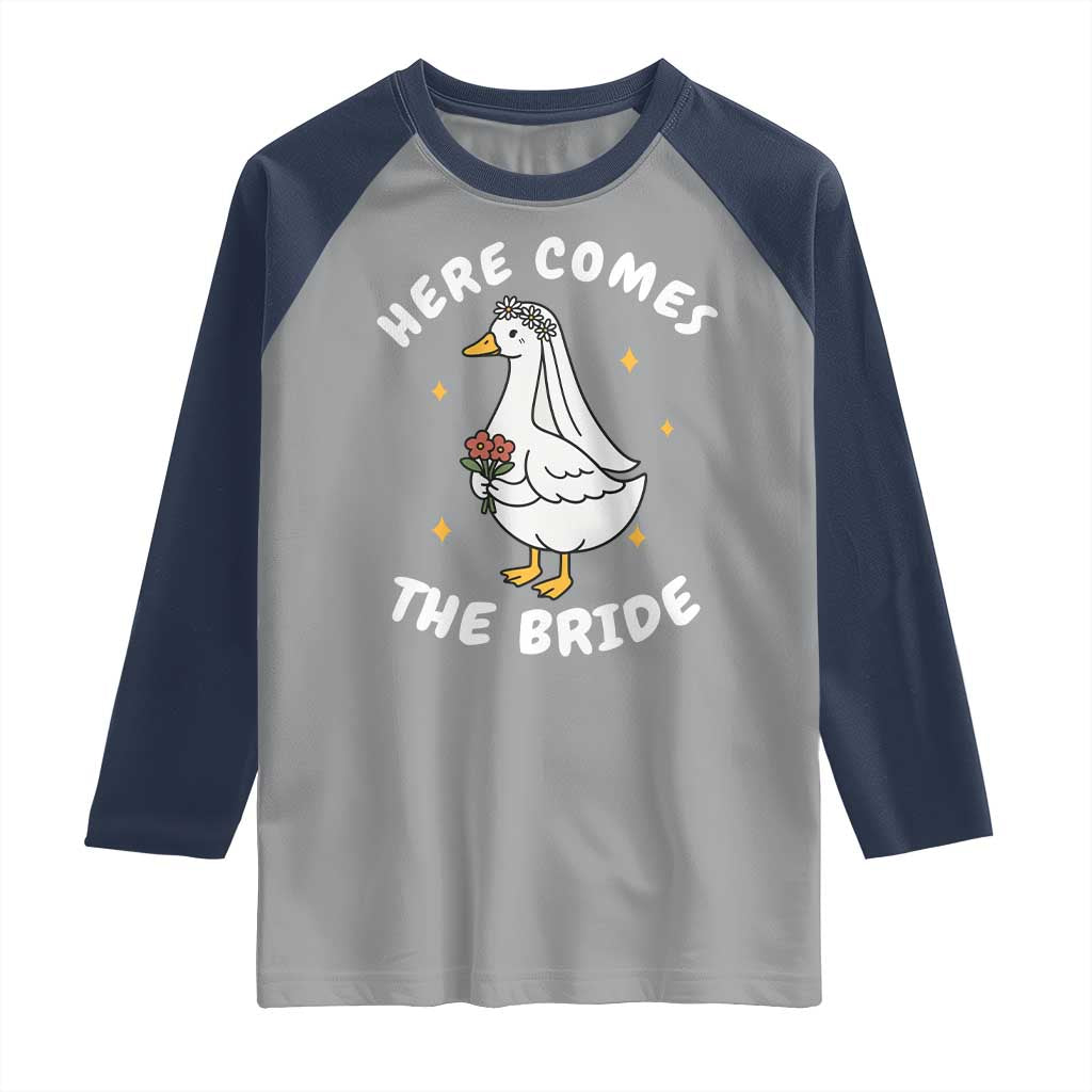 Silly Goose Bride Raglan Shirt Funny Goose Lovers TS10 Sport Gray Navy Print Your Wear