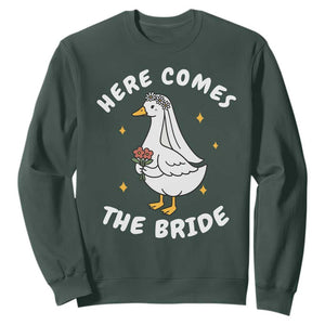 Silly Goose Bride Sweatshirt Funny Goose Lovers TS10 Dark Forest Green Print Your Wear