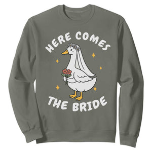 Silly Goose Bride Sweatshirt Funny Goose Lovers TS10 Military Green Print Your Wear