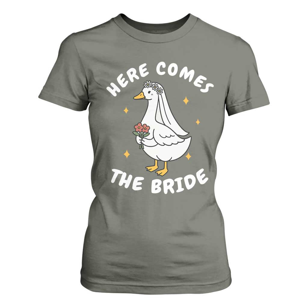 Silly Goose Bride T Shirt For Women Funny Goose Lovers TS10 Military Green Print Your Wear