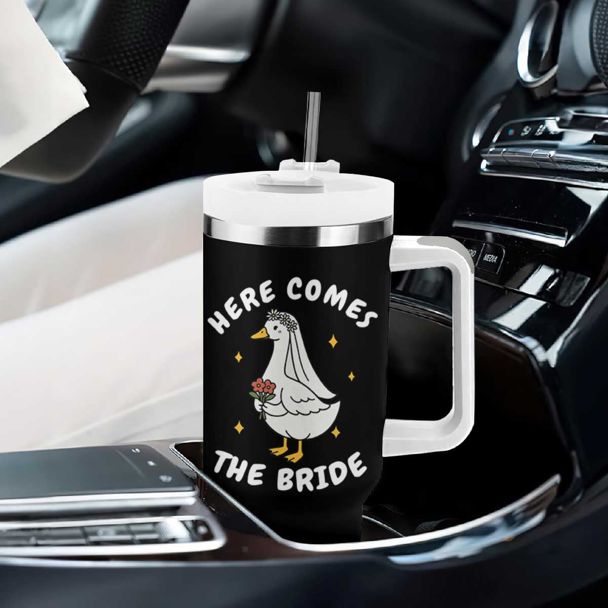 Silly Goose Bride Tumbler With Handle Funny Goose Lovers TS10 Print Your Wear
