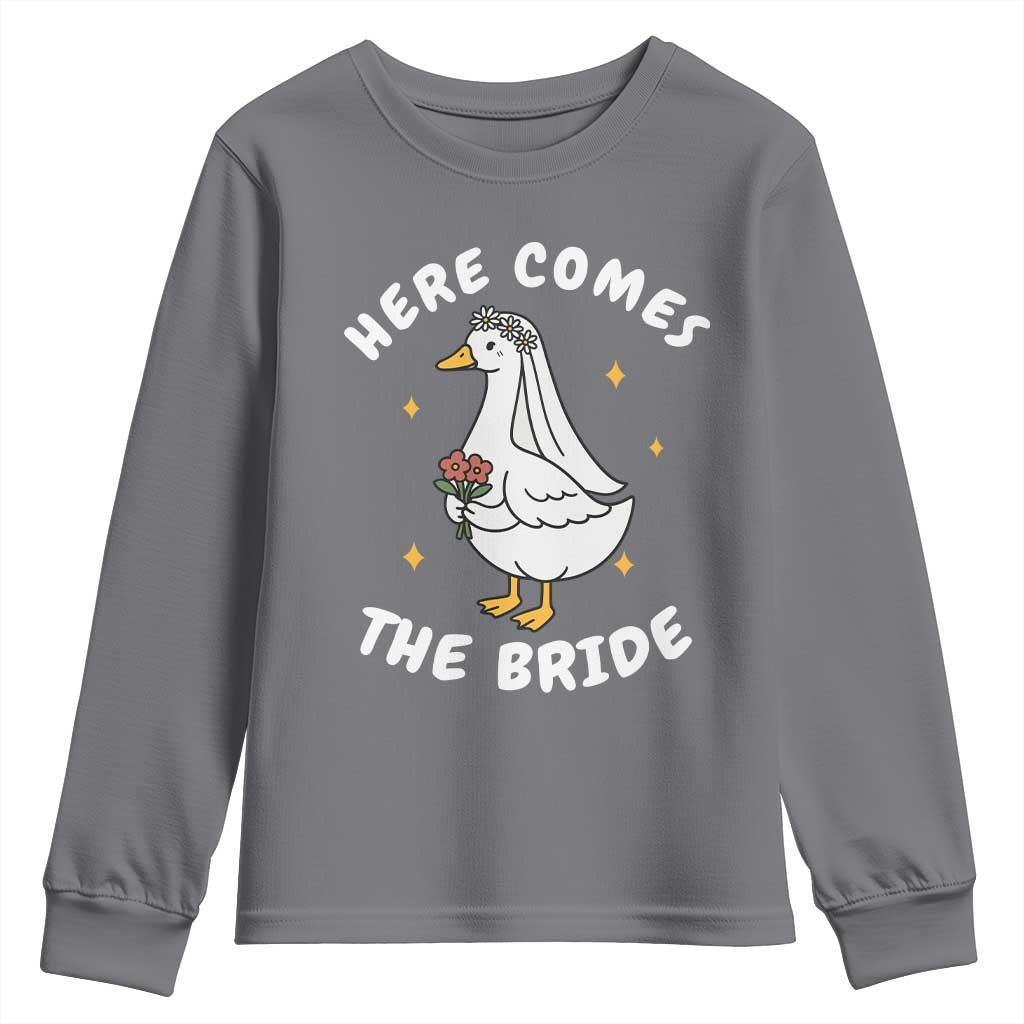 Silly Goose Bride Youth Sweatshirt Funny Goose Lovers TS10 Charcoal Print Your Wear