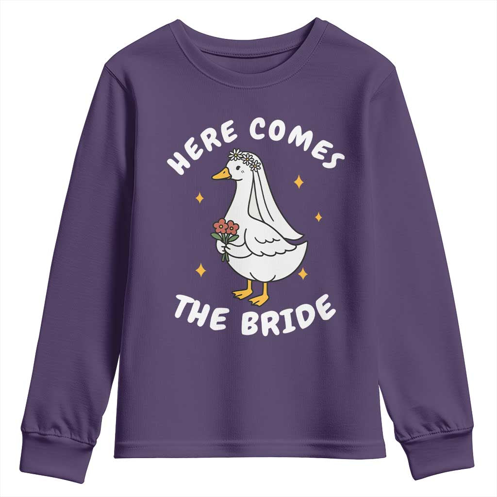 Silly Goose Bride Youth Sweatshirt Funny Goose Lovers TS10 Purple Print Your Wear