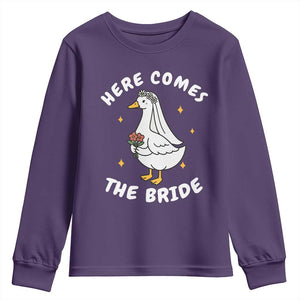 Silly Goose Bride Youth Sweatshirt Funny Goose Lovers TS10 Purple Print Your Wear