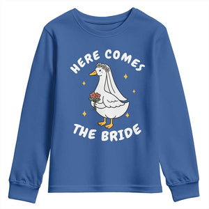 Silly Goose Bride Youth Sweatshirt Funny Goose Lovers TS10 Royal Blue Print Your Wear