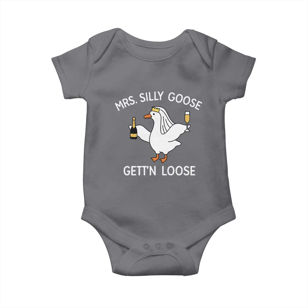 Mrs. Silly Goose Bride Baby Onesie Funny Goose Lovers TS10 Charcoal Print Your Wear