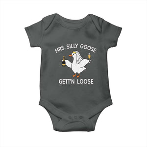Mrs. Silly Goose Bride Baby Onesie Funny Goose Lovers TS10 Dark Heather Print Your Wear