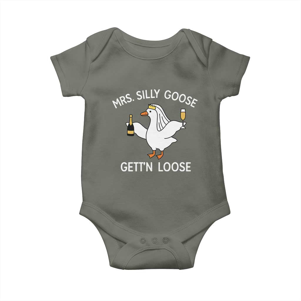 Mrs. Silly Goose Bride Baby Onesie Funny Goose Lovers TS10 Military Green Print Your Wear