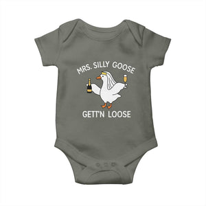 Mrs. Silly Goose Bride Baby Onesie Funny Goose Lovers TS10 Military Green Print Your Wear