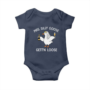 Mrs. Silly Goose Bride Baby Onesie Funny Goose Lovers TS10 Navy Print Your Wear