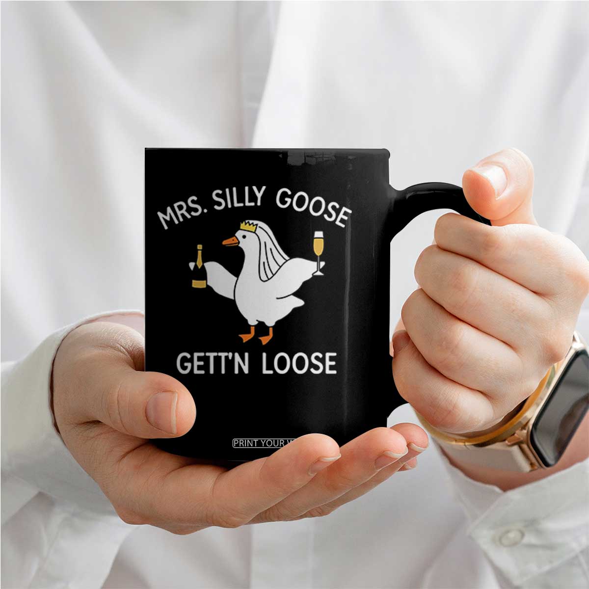 Mrs. Silly Goose Bride Coffee Mug Funny Goose Lovers TS10 Print Your Wear