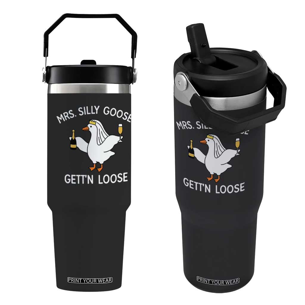 Mrs. Silly Goose Bride Flip Straw Tumbler Funny Goose Lovers TS10 One Size: 30 oz Black Print Your Wear
