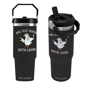 Mrs. Silly Goose Bride Flip Straw Tumbler Funny Goose Lovers TS10 One Size: 30 oz Black Print Your Wear
