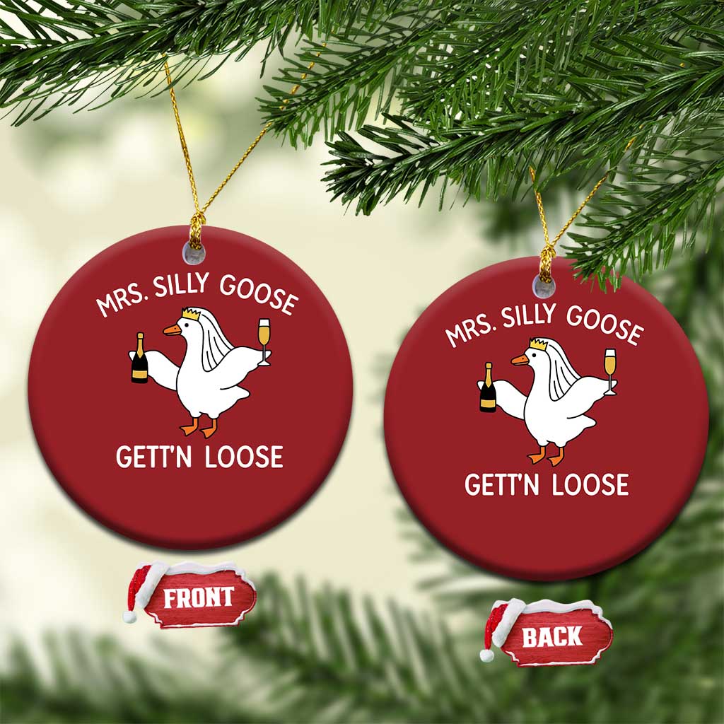 Mrs. Silly Goose Bride Christmas Ornament Funny Goose Lovers TS10 Circle Red Print Your Wear