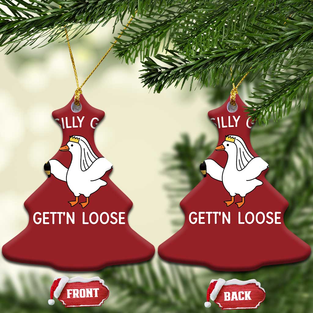Mrs. Silly Goose Bride Christmas Ornament Funny Goose Lovers TS10 Christmas Tree Red Print Your Wear
