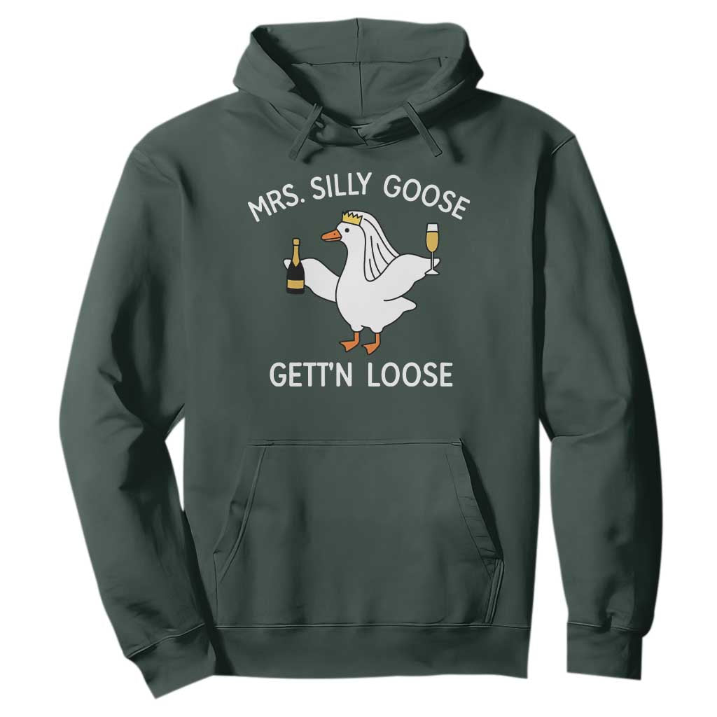 Mrs. Silly Goose Bride Hoodie Funny Goose Lovers TS10 Dark Forest Green Print Your Wear