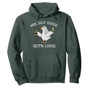 Mrs. Silly Goose Bride Hoodie Funny Goose Lovers TS10 Dark Forest Green Print Your Wear