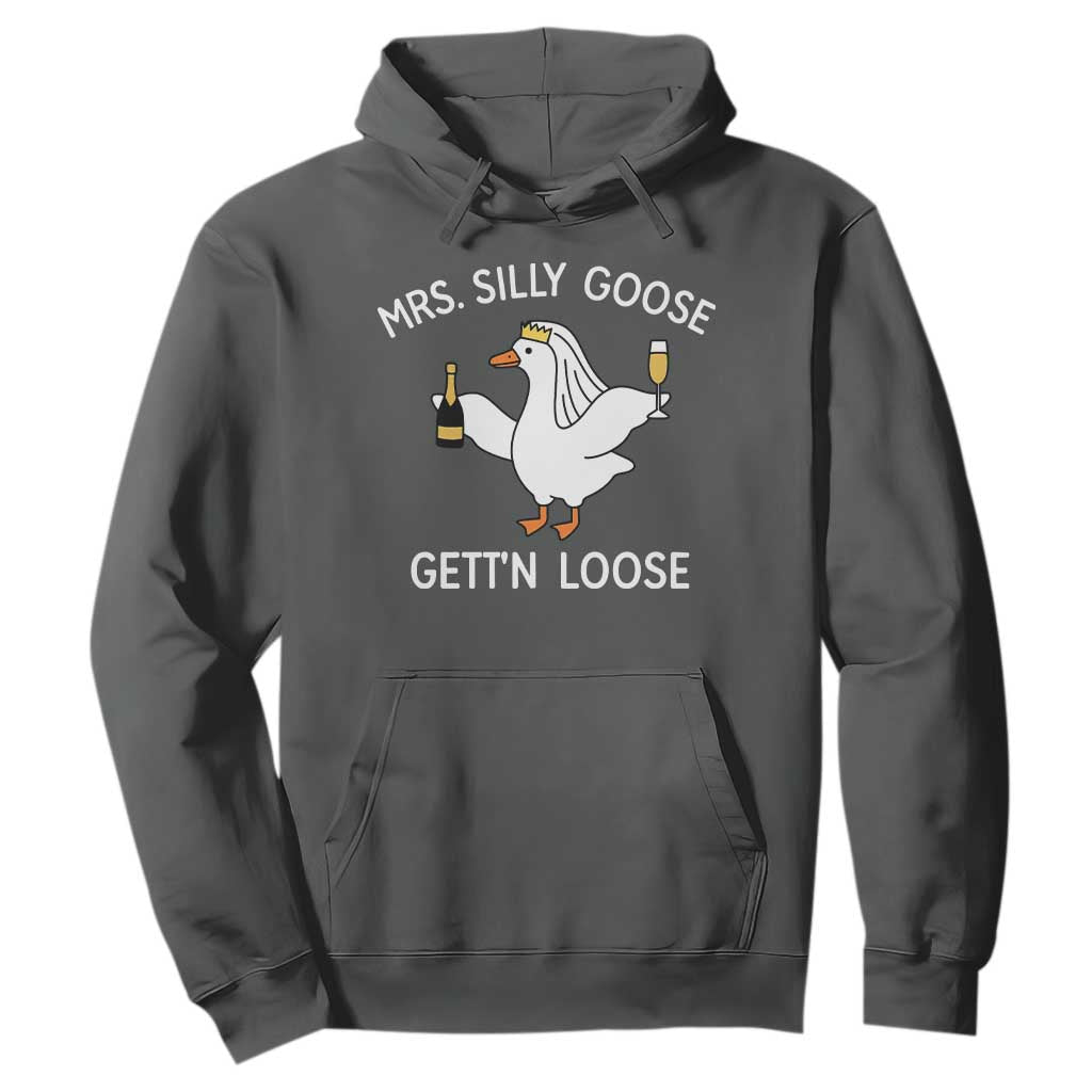 Mrs. Silly Goose Bride Hoodie Funny Goose Lovers TS10 Dark Heather Print Your Wear