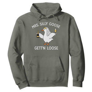 Mrs. Silly Goose Bride Hoodie Funny Goose Lovers TS10 Military Green Print Your Wear