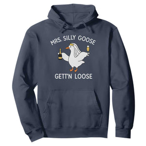 Mrs. Silly Goose Bride Hoodie Funny Goose Lovers TS10 Navy Print Your Wear