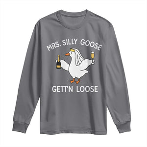 Mrs. Silly Goose Bride Long Sleeve Shirt Funny Goose Lovers TS10 Charcoal Print Your Wear