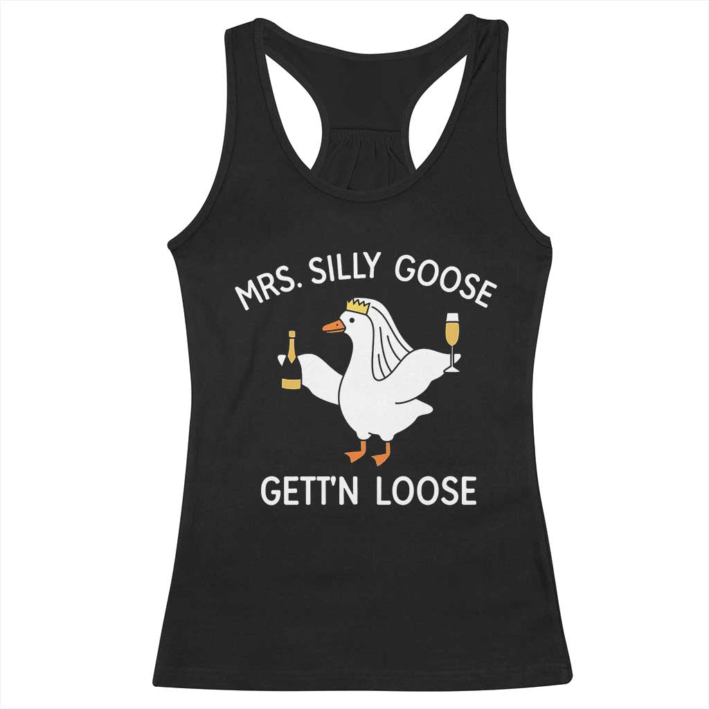 Mrs. Silly Goose Bride Racerback Tank Top Funny Goose Lovers TS10 Black Print Your Wear