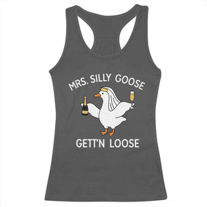 Mrs. Silly Goose Bride Racerback Tank Top Funny Goose Lovers TS10 Dark Heather Print Your Wear