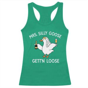 Mrs. Silly Goose Bride Racerback Tank Top Funny Goose Lovers TS10 Irish Green Print Your Wear